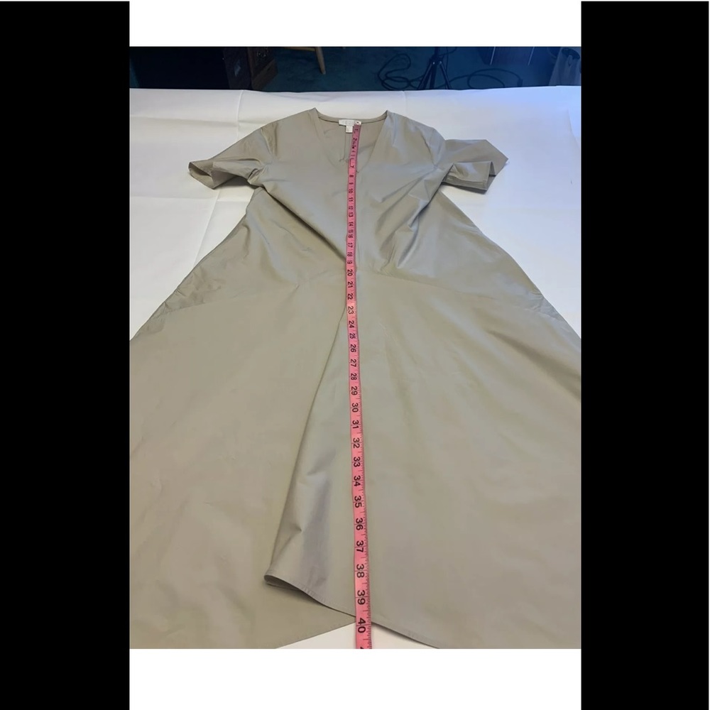 COS tan V neck swing dress-pockets-made in Turkey- Size 8 - Picture 9 of 9